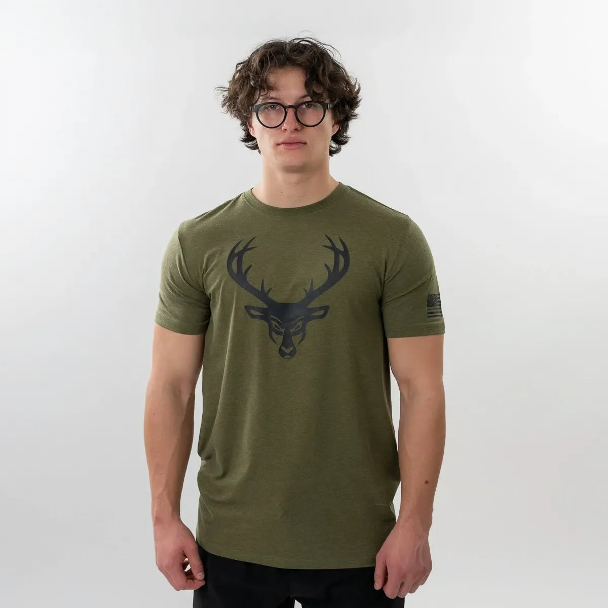 T-shirt à drapeau vert militaire