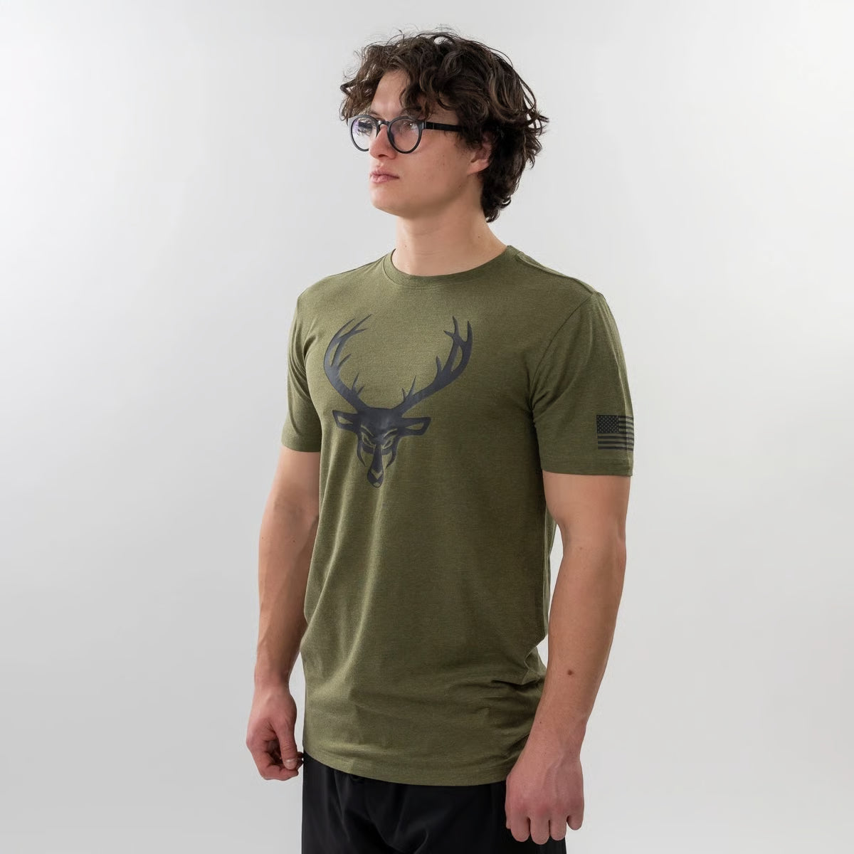 T-shirt à drapeau vert militaire